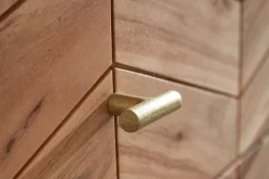 Komoda 90 cm Drewno Akacjowe Metalowa Szafka 3 Szuflady do Salonu