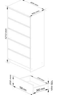 Komoda AKORD K60 Dąb Sonoma 60 cm mat 60x40x121 cm
