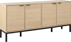 KOMODA Kensington 4 PÓŁKI szeroka DĄB BIELONY 180x40x80 cm