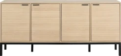 KOMODA Kensington 4 PÓŁKI szeroka DĄB BIELONY 180x40x80 cm