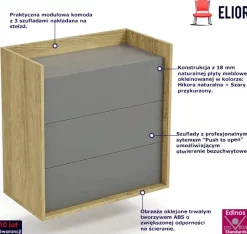 Komoda modułowa hikora + szary przykurzony - Veax