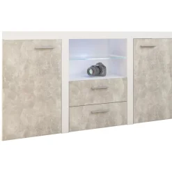 Komoda RODOS 2D2SZ biały / beton jasny