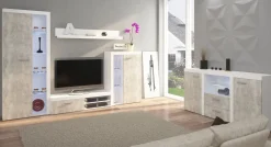 Komoda RODOS 2D2SZ biały / beton jasny