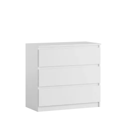 Komoda BASIC 3 szuflady – Biała | 80x75x40 cm