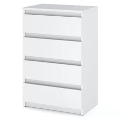 Komoda biała 4 szuflady nowoczesna szafka do salonu 60cm