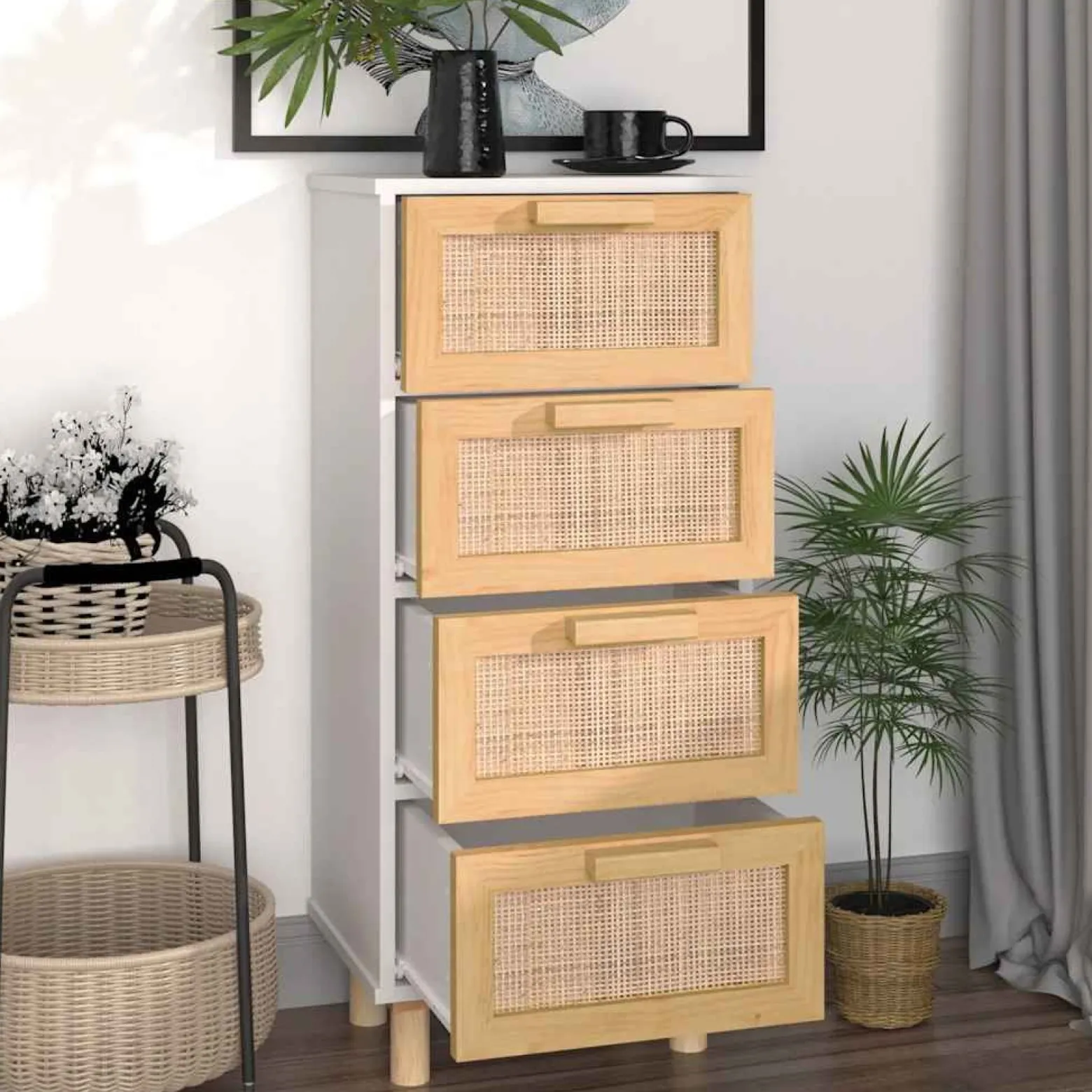 Komoda Biały Drewno sosnowe vidaXL