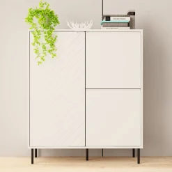Komoda 102 cm do salonu MIVIO dwudrzwiowa biała