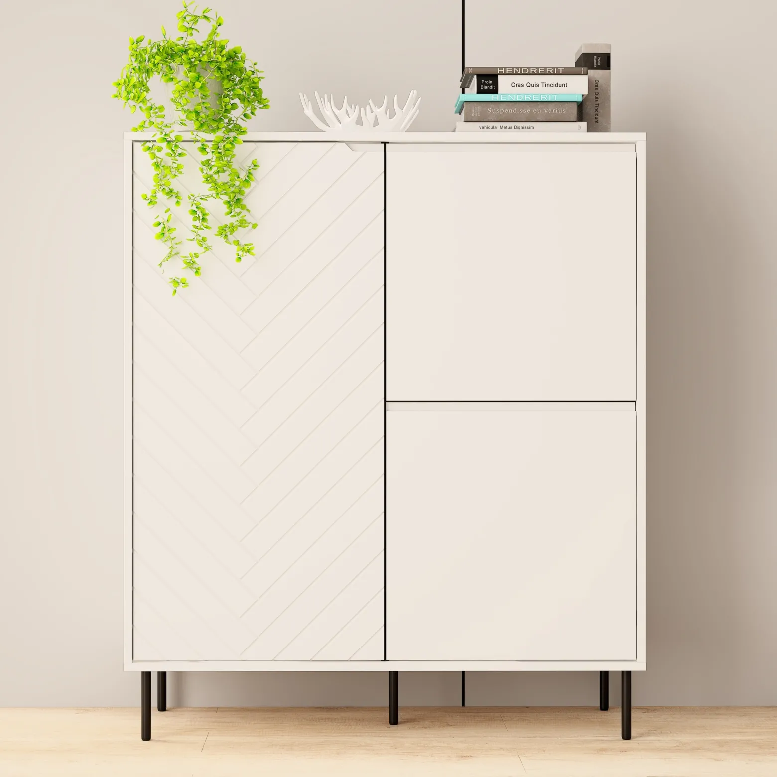 Komoda 102 cm do salonu MIVIO dwudrzwiowa biała