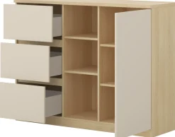 Komoda 120 cm z szufladami i półkami TERRA