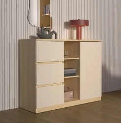 Komoda 120 cm z szufladami i półkami TERRA