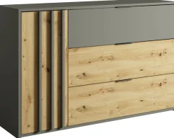 Komoda 125 cm z szufladami RUSTICA szary grafit