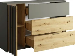 Komoda 125 cm z szufladami RUSTICA szary grafit