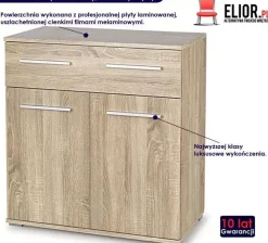 Komoda do salonu Lines C6 - biała + dąb sonoma