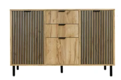 Komoda do sypialni 3D2S Dąb Craft Złoty 130 cm stylowa komfortowa