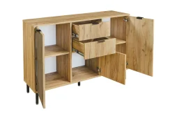 Komoda do sypialni 3D2S Dąb Craft Złoty 130 cm stylowa komfortowa