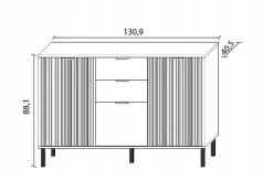 Komoda do sypialni 3D2S Dąb Craft Złoty 130 cm stylowa komfortowa