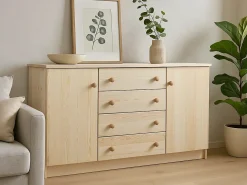 Komoda drewniana II EKO, kolor sosna naturalna lakierowana