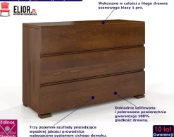 Komoda drewniana z szufladami Verlos 2S - Orzech
