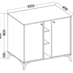 Komoda dwudrzwiowa do salonu Sakai 1 2F T822 Beżowy