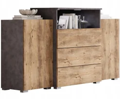 Komoda dwudrzwiowa Urban 150 cm szuflady - matera/kasztan