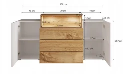 Komoda dwudrzwiowa Urban 150 cm szuflady - matera/kasztan