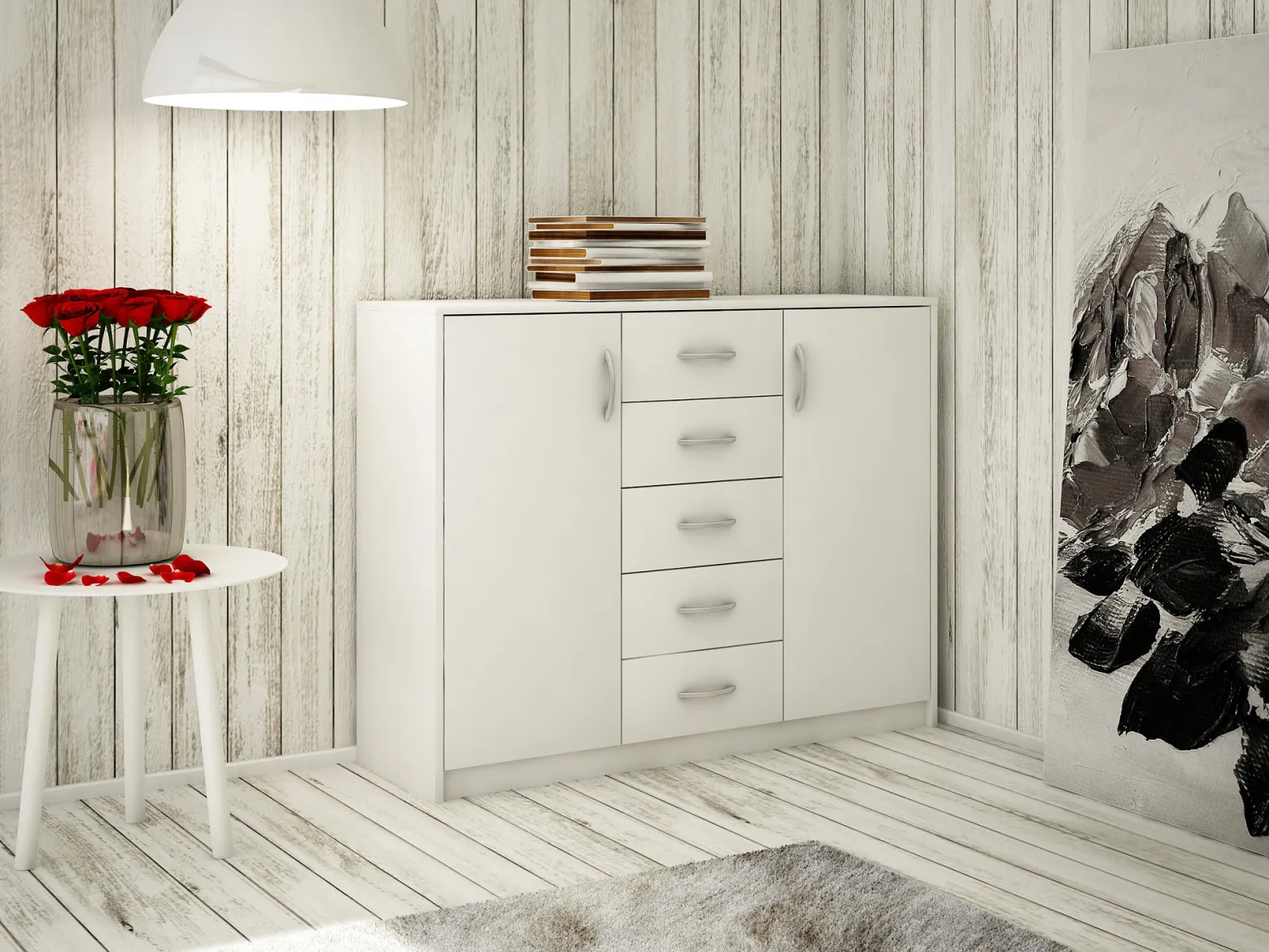 Komoda K019 Biały 85x110x35 cm Bestseller