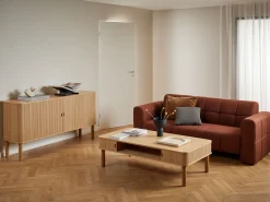 Komoda Ligna 80x160 z drzwiami lamelowymi, Oak lacquered