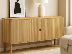 Komoda Ligna 80x160 z drzwiami lamelowymi, Oak lacquered