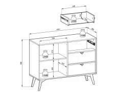 Komoda Lugano Wood 3 szuflady, 1 szafka