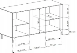 Komoda MALUBA 153 cm kaszmir z wzorem JODEŁKI