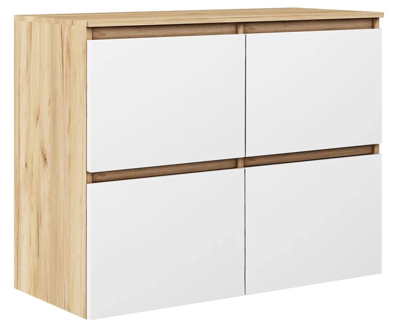 Komoda Megan 90 K4 Dąb Craft Złoty / Biały 90X45X75 Cm