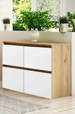 Komoda Megan 90 K4 Dąb Craft Złoty / Biały 90X45X75 Cm
