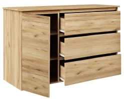 Komoda Megan 120 K5 Dąb Craft Złoty 120X45X75 Cm