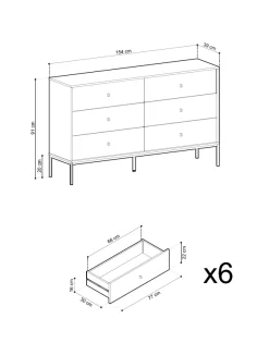 Komoda MONO MKS 154 z czarną ramą