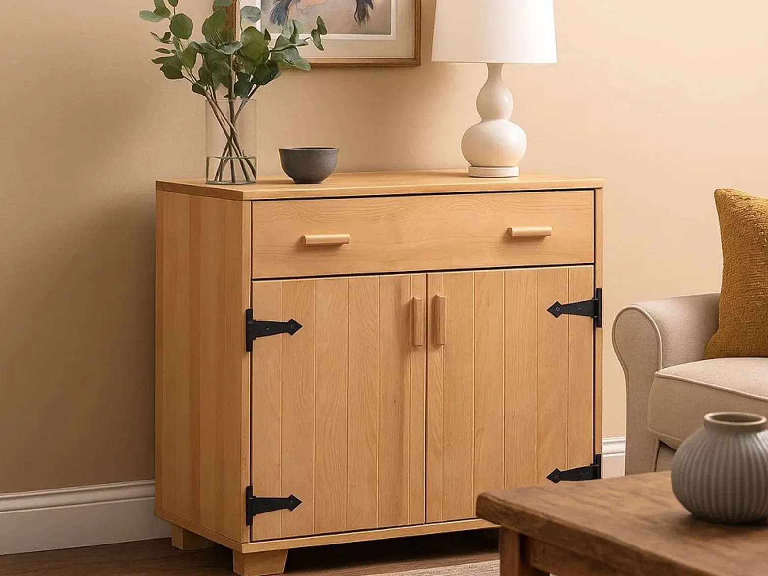 Komoda Natural wood II 90 cm z drewna litego, kolor dębowy