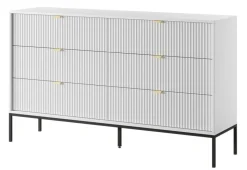 Komoda NEW w stylu glamour KS154 - biała + st. czarny