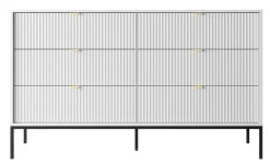 Komoda NEW w stylu glamour KS154 - biała + st. czarny