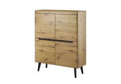 Komoda NORDI NK107 Dąb Artisan/Czarny