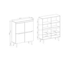 Komoda NORDI NK107 Dąb Artisan/Czarny