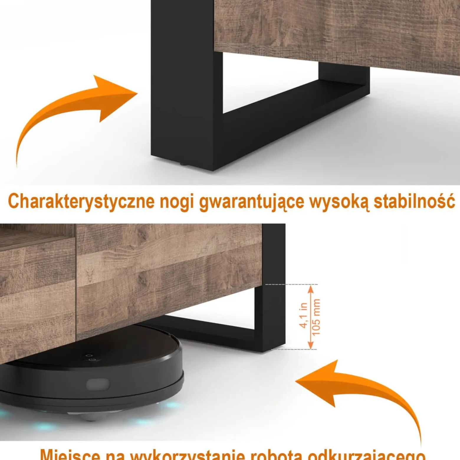 Komoda NUKA C 155 cm dąb grange stojąca