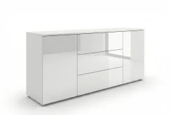Komoda PARMA 150 cm, biały/biały połysk