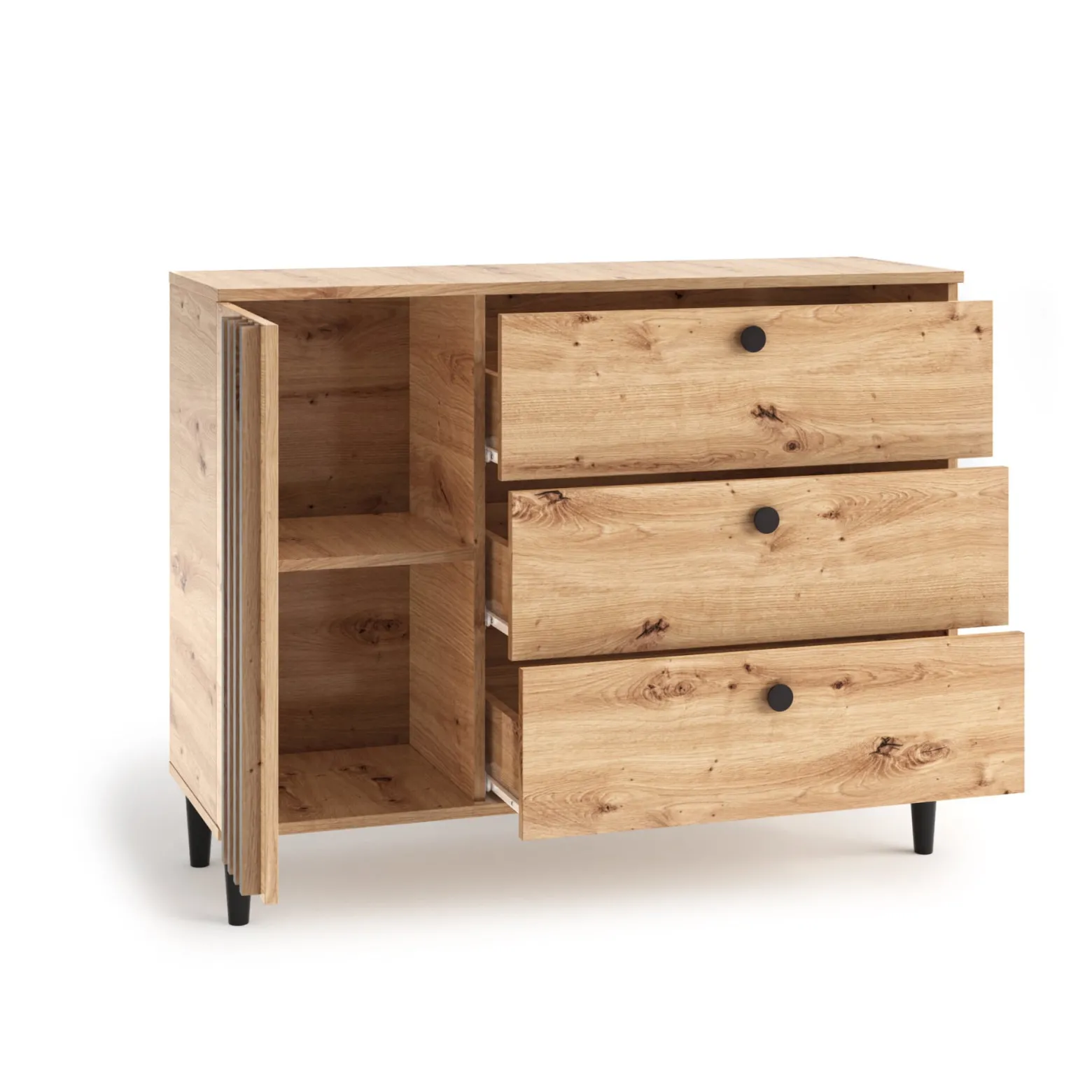 Komoda średnia z lamelami LINEA 120 cm