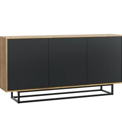 Komoda RTV 160cm Loft ONE FURNITURE Laminat Dębowy & Czarny