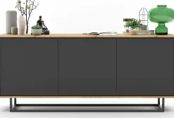 Komoda RTV Loft Industrialny szafka RTV Dąb wotan grafit MAT