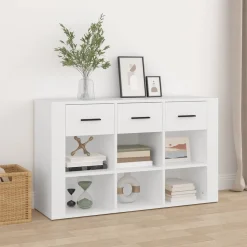 Komoda Szafka Stolik Półki do Salonu Pokoju Biała 100x30x59.5 cm
