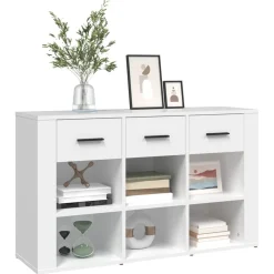 Komoda Szafka Stolik Półki do Salonu Pokoju Biała 100x30x59.5 cm