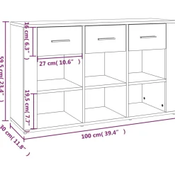 Komoda Szafka Stolik Półki do Salonu Pokoju Biała 100x30x59.5 cm