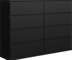 Komoda 8 szuflad 100 cm Czarna