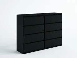 Komoda 8 szuflad 100 cm Czarna