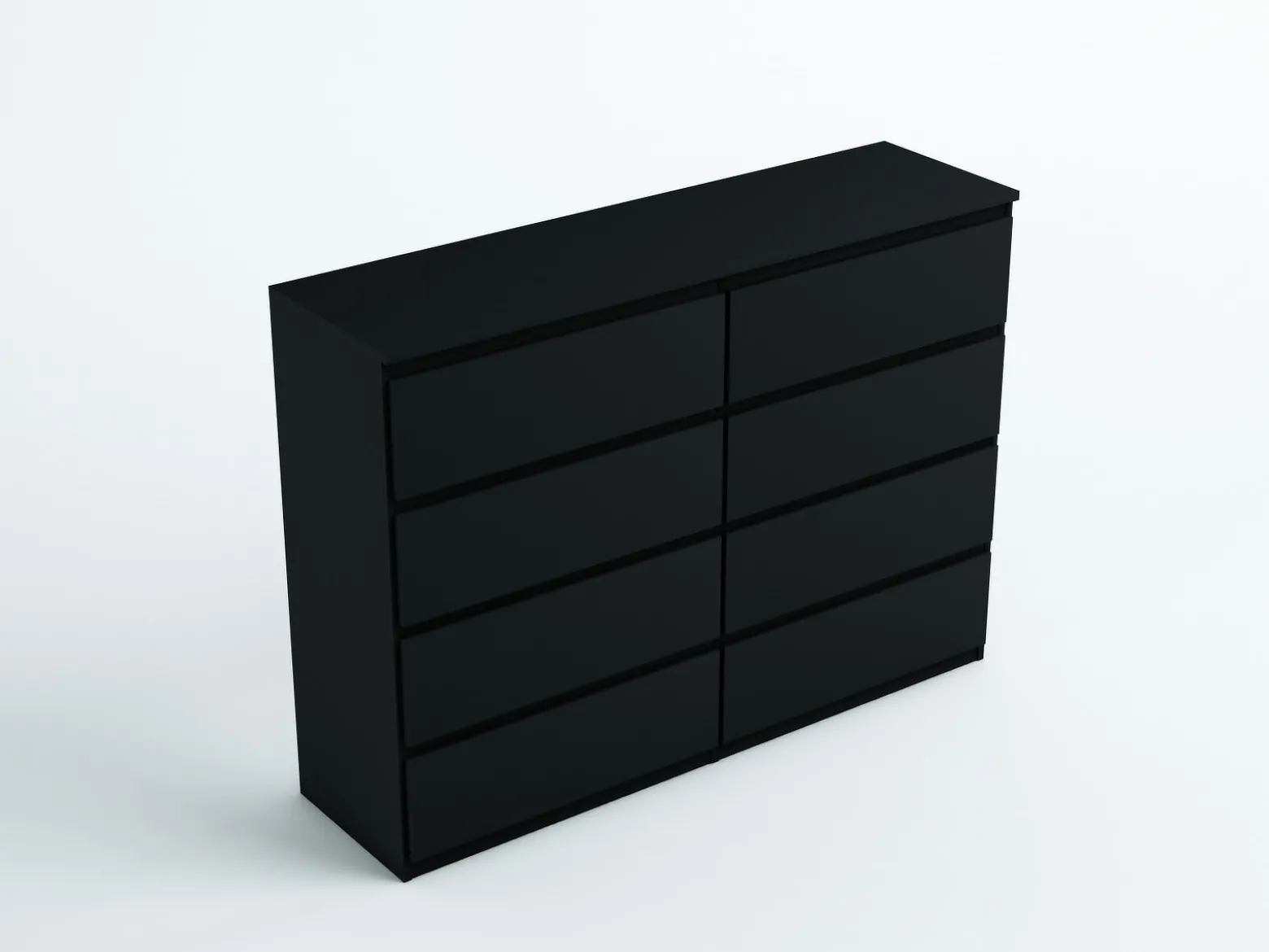 Komoda 8 szuflad 100 cm Czarna